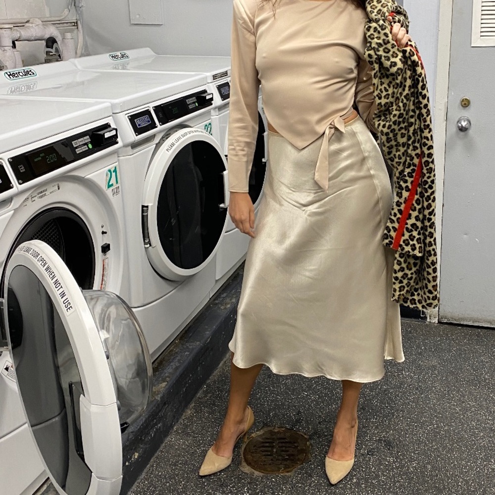 ZARA Satin MIDI Skirt